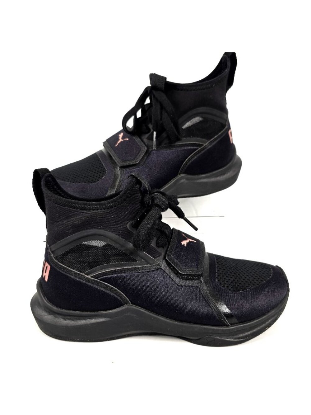 Puma Phenom Black/Pink Hi-Top Athletic Shoes Women's Size 8